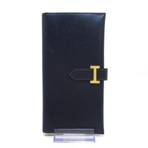 Auth Hermes Bearn Dark Navy Veau Graine #71255H64B